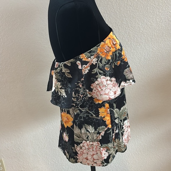 WAYF Strapless Tiered Flowing Floral Print Top 0101 - Picture 10 of 12